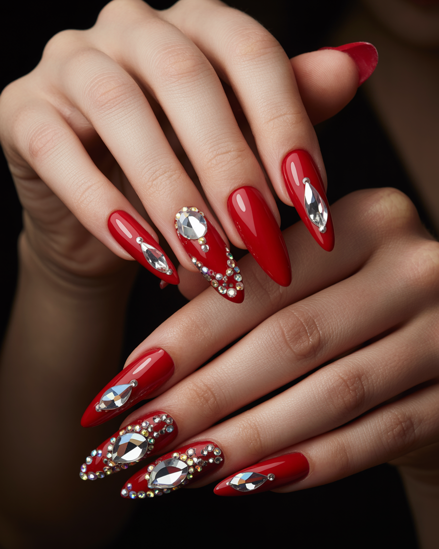 Vermelho com Cristais